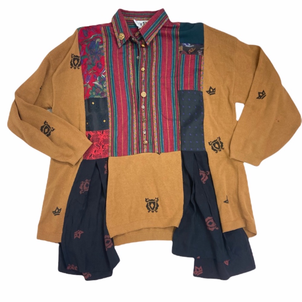 Donna Jessica lagenlook patchwork top tunic sweater.